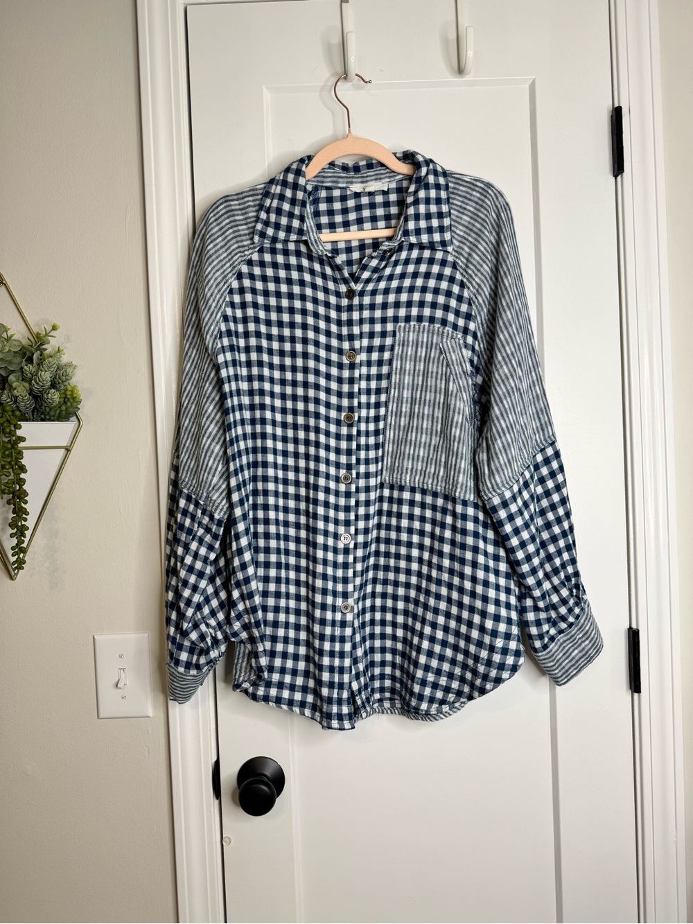 Easel Mixed Pattern Button Down